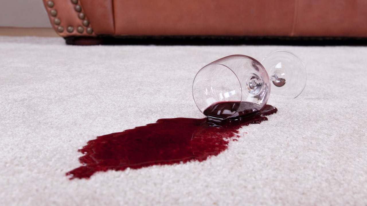 red wine stain on carpet